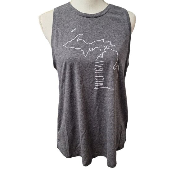 Michigan Tank Top Mitten Great Lakes Isle Royal Sleeveless Womens Large 12 14 - Picture 1 of 9